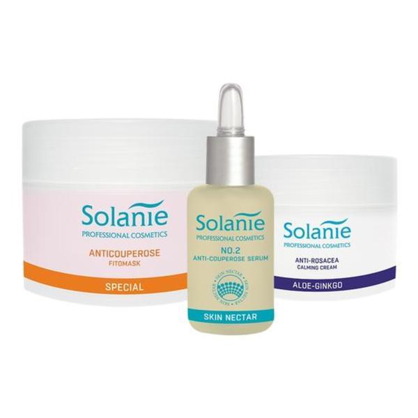 Set pentru ten Cuperozic - Solanie ( Crema 100 ml + Ser 30 ml + Masca 250 ml )