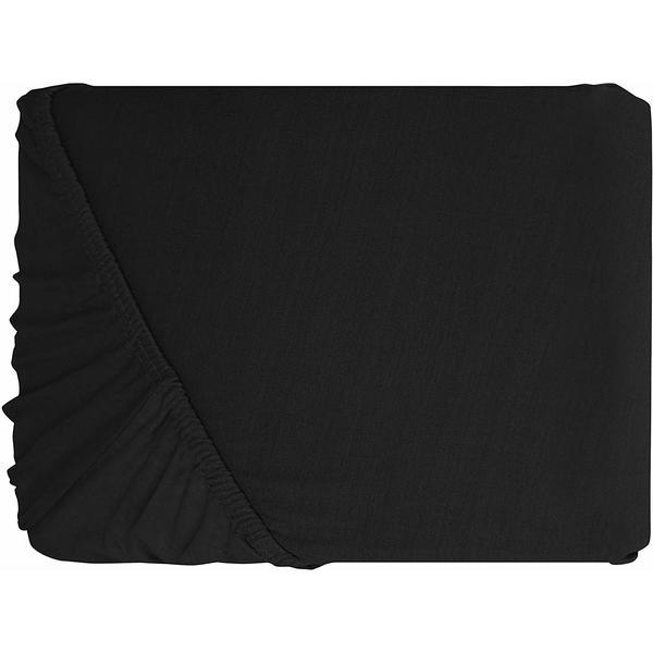 Cearceaf cu elastic bumbac jersey, Patru Anotimpuri, 180 x 200 x 25 cm, Negru