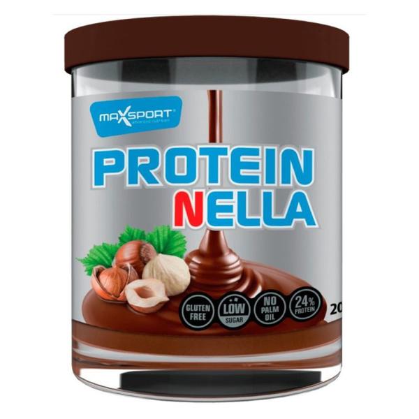 Crema de Cacao cu Alune si Proteine, Fara Gluten - Maxsport Protein Nella, 200 g