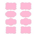 Set 40 Etichete autoadezive, roz, de scris cu markerul, diverse forme, 4x8 cm