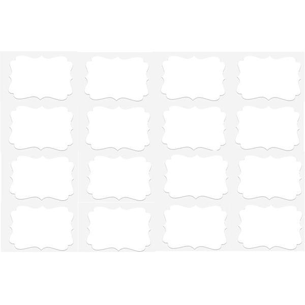 Set 40 Etichete autoadezive, albe, de scris cu markerul, model 1, 3.5x6cm