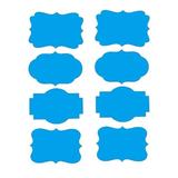 Set 40 Etichete autoadezive, albastru, de scris cu markerul, diverse forme, 4x8 cm