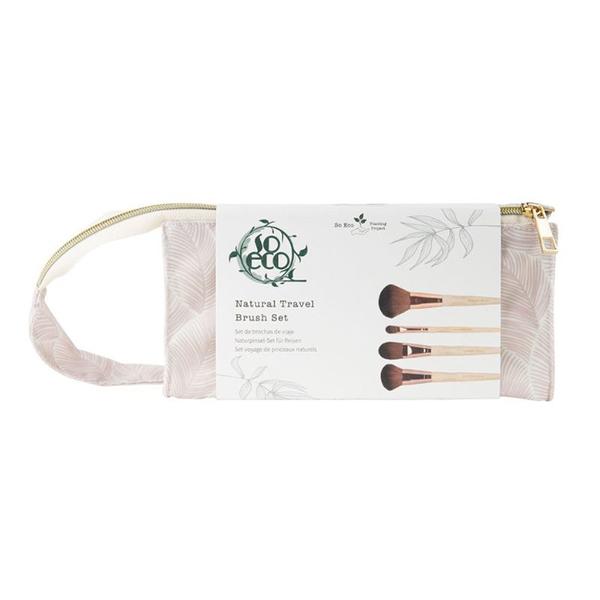 Set 4 Pensule Ecologice pentru Machiaj - So Eco Natural Travel Nude Brush Set, 1 set