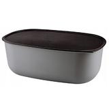 Cutie gri pentru paine cu capac negru, 39x23.5x15 cm