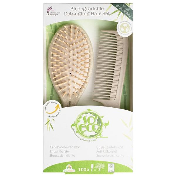 Set Ecologic Biodegradabil pentru Descurcarea Parului - So Eco Biodegradable Detangling Hair Set, 1 set