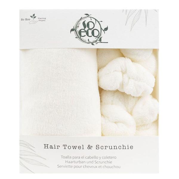 Set Ecologic Prosop si Elastice de Par din Microfibra - So Eco Hair Towel & Scrunchie, 1 set