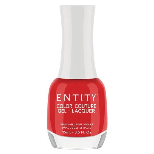 Lac de Unghii cu Efect de Gel - Entity Color Couture Gel - Lacquer, nuanta &quot;A Very Bright Red Dress&quot;, 15 ml