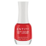 Lac de Unghii cu Efect de Gel - Entity Color Couture Gel - Lacquer, nuanta "A Very Bright Red Dress", 15 ml