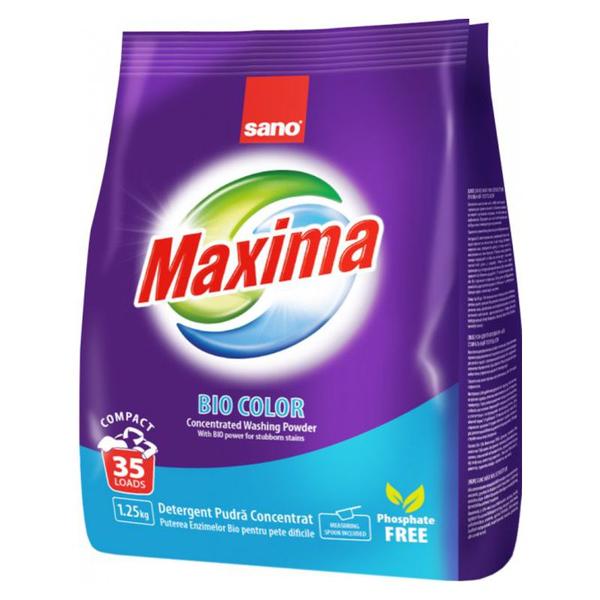 Detergent de Rufe Pudra - Sano Maxima Bio Color, 1,25 kg