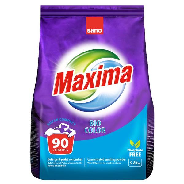 Detergent de Rufe Pudra - Sano Maxima Bio Color, 3,35 kg