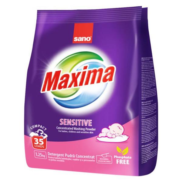 Detergent de Rufe Pudra - Sano Maxima Sensitive, 1,25 kg