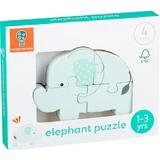 Mini puzzle 3D lemn: Elefant