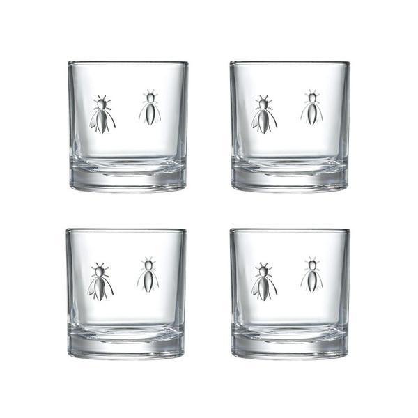 Set pahare whisky Abeille La Rochére, 4 piese, 4 x 32 cl, sticla foarte rezistenta