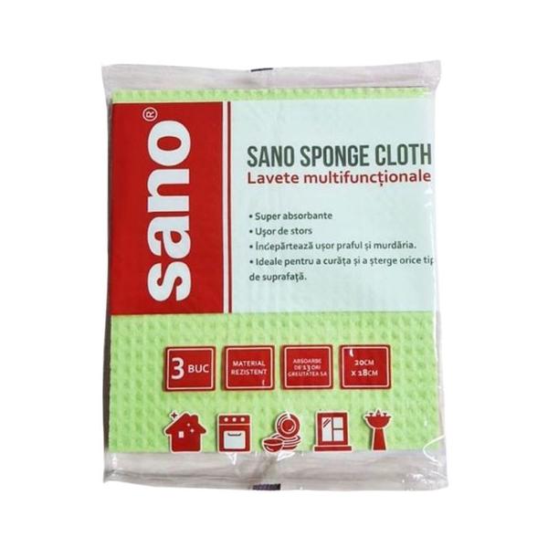 Lavete Multifunctionale - Sano Sponge Cloth, 3 buc