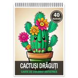 Carte de colorat pentru relaxare si antistres, 40 de ilustratii, Cactusi Draguti, Editura Legendary print, 96 pagini 