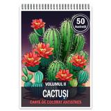 Carte de colorat pentru relaxare si antistres, 50 de ilustratii, Cactusi - Volumul II, Editura Legendary Print, 106 pagini 