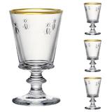 Set pahare pentru vin 4 piese La Rochére Gold Edition, 4 x 26 cl, sticla foarte rezistenta