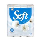 Hartie Igienica Alba 2 Straturi Fara Parfum - Sano Soft Silk White Toilet Paper, 40 role