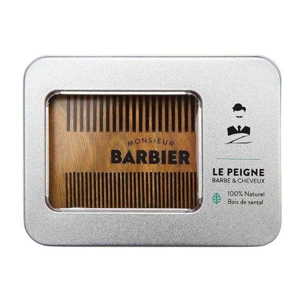 Pieptene Dublu din Lemn de Santal pentru Par si Barba Monsieur Barbier, 1 buc