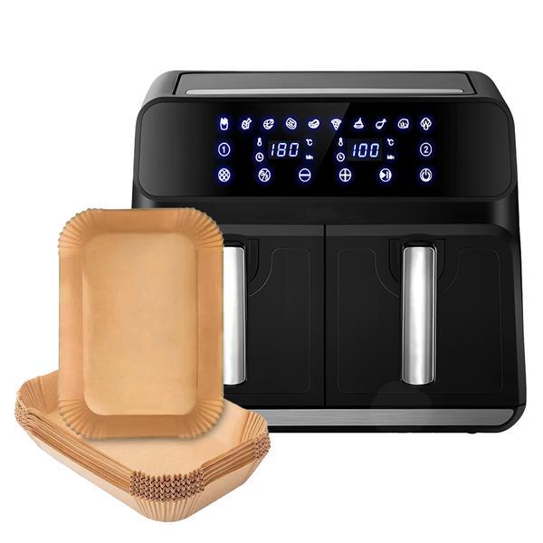 Friteuza Dubla Fara Ulei Air Fryer Teno®, 100 tavi de copt cadou, tehnologie smart sensing, programe smart chef automate, afisaj digital, capacitate 8 L