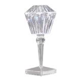 Lampa Ambientala Cristal Led Teno®, forma diamant, portabila, 3 moduri de iluminare, intensitate ajustabila, tactila, incarcare USB