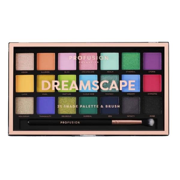 Paleta Farduri, 21 Nuante si 1 Pensula - Profusion Cosmetics Dreamscape, 245 g