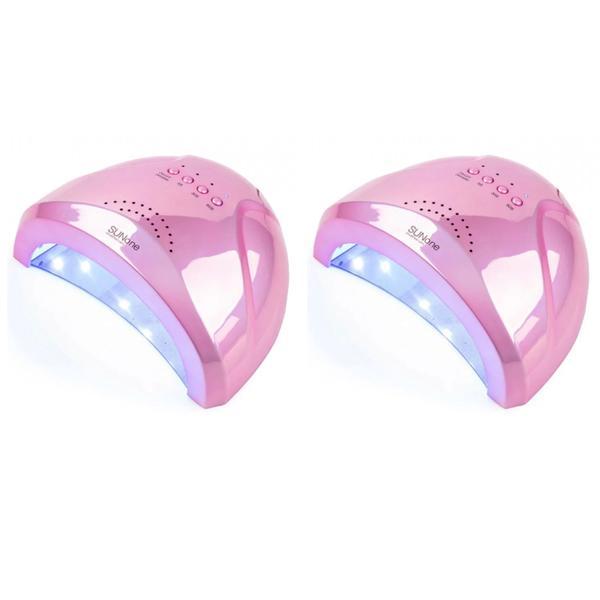 Set 2 buc Lampa Uv Led, Sun One, 48W, pink holo, pentru manichiura unghii false