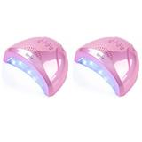 Set 2 buc Lampa Uv Led, Sun One, 48W, pink holo, pentru manichiura unghii false 