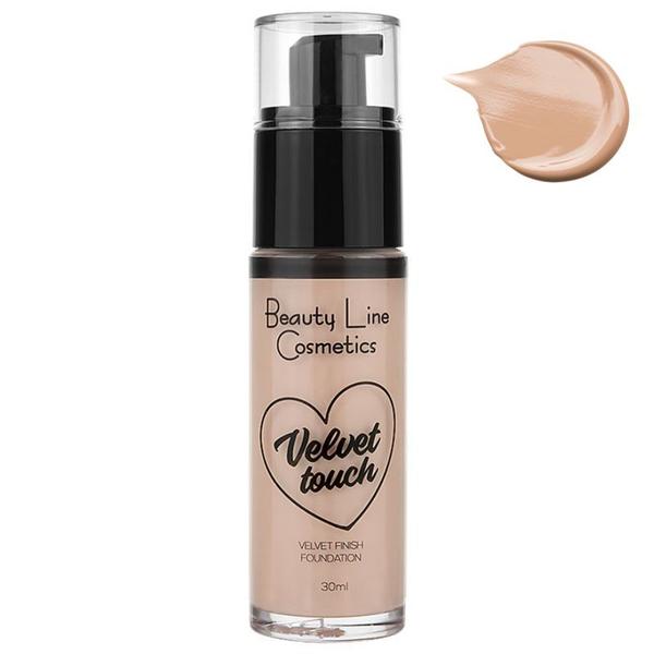 Fond de Ten Lichid - Cream Team Velvet Touch Finish Foundation Beauty Line Cosmetics, nuanta BL44 014 Nr. 04 Warm Beige, 30 ml