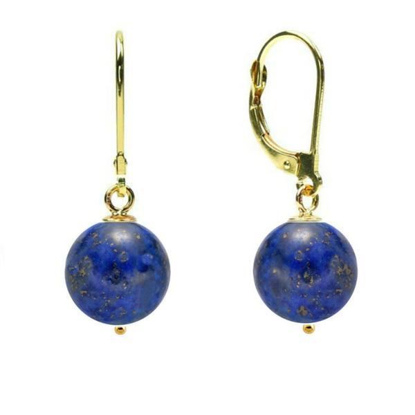 Cercei Aur 14 karate si Lapis Lazuli de 8 mm, Kaskadda