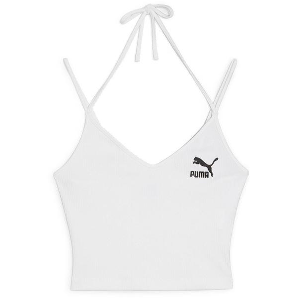 Maiou femei Puma Classics Ribbed Crop Top 62425502, XS, Alb