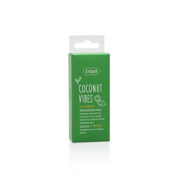 Balsam pentru Buze - Ziaja Coconut Vibes Lip Balm Regenerating Organic Coconut Oil, 10 ml