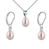 Set Argint 925 si Perle Naturale Teardrops Lavanda, Kaskadda