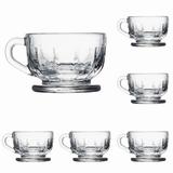 Set 6 cesti Flore La Rochére pentru cafea, ceai, 6 x 10cl, sticla foarte rezistenta