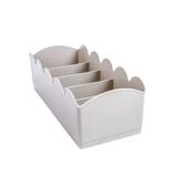 Organizator cu 5 compartimente pentru sosete si bijuterii, gri deschis, 23x10x7.5 cm