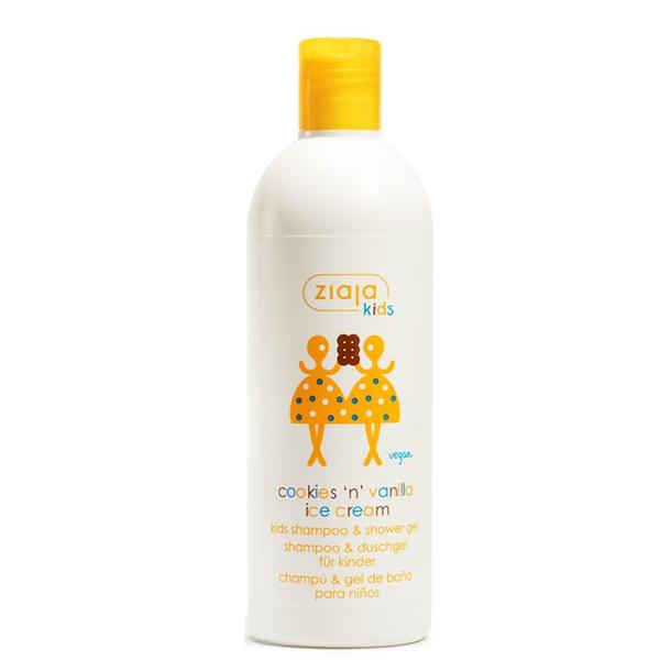 Sampon & Gel Dus cu Aroma de Prajituri si Inghetata Vanilie - Ziaja Kids Shampoo & Shower Gel Cookies 'n' Vanilla Ice Cream, 500 ml