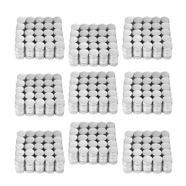 Set 900 Lumanari Tip Pastila Teno®, din ceara, inodore, timp de ardere 3 ore, 3.6 x 0.8 cm, alb