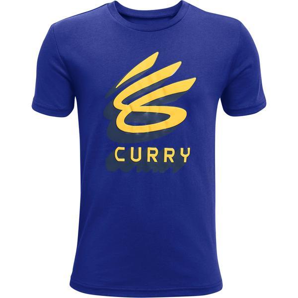 Tricou copii Under Armour Curry Logo 1361764-400, 128, Albastru