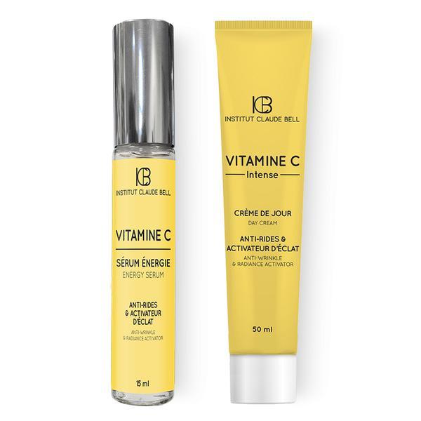 Pachet Crema si Serum cu Vitamina C antirid si luminozitate ten, ICB 50ml + 15ml