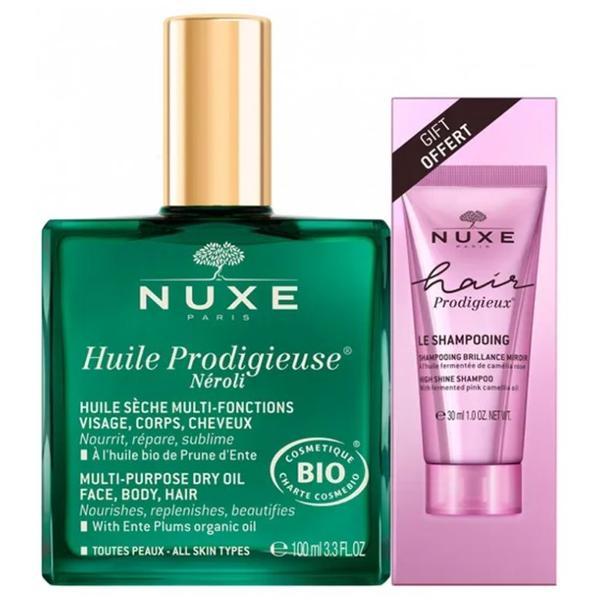 Set Cadou Ulei Nuxe Huile Prodigieuse Neroli Organic 100 ml + Sampon Hair Prodigieux 30 ml