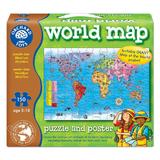 Puzzle si poster Harta lumii (engleza 150 piese) - Worls Map Puzzle & Poster