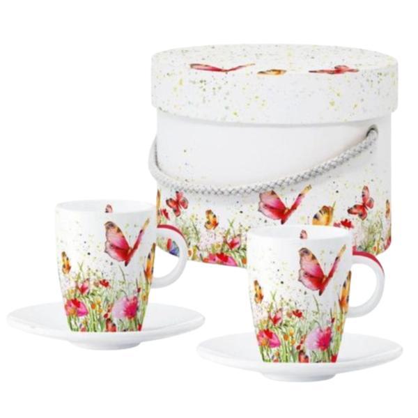 Set Cani pentru Espresso si Cutie Eleganta din Ambalaj Premium Flori