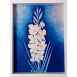 Tablou Canvas Flori, Gladiola albastra, print 30 x 40 cm inramat