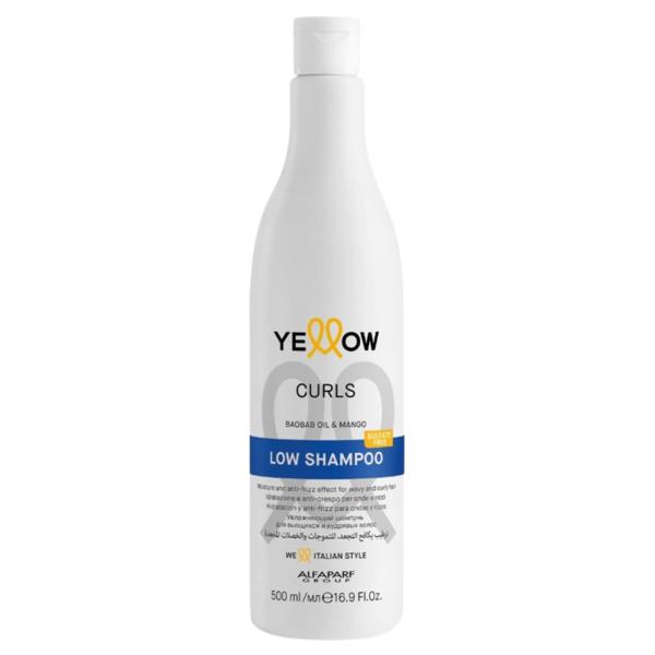 Sampon Fara Sulfati pentru Parul Cret - Alfaparf Milano Yellow Curls Low Shampoo with Baobab Oil & Mango, 500 ml