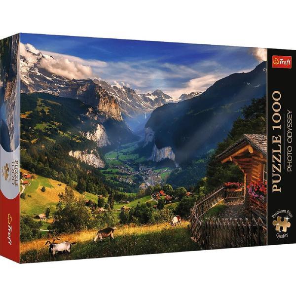 Puzzle 1000: Photo Odyssey: Valea Lauterbrunnen, Elvetia