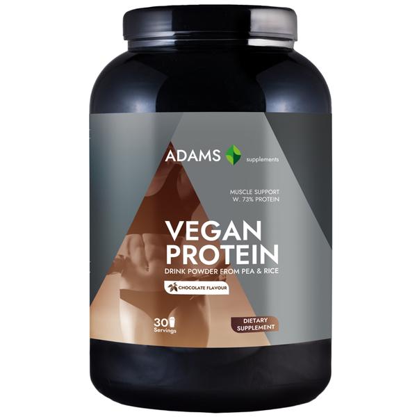 Pudra Proteica cu Gust de Ciocolata - Adams Supplements Vegan Protein Chocolate Flavour, 908 g