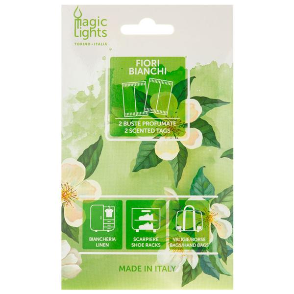 Carduri Parfumate cu Flori Albe - Scendet Tags Magic Lights, 2 buc