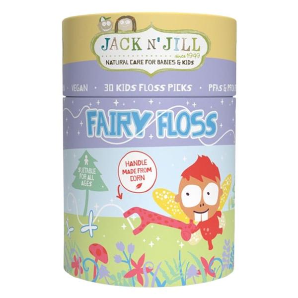 Ata Dentara cu Scobitori Biodegradabile cu Aroma de Capsuni pentru Copii - Jack n'Jill Fairy Floss, 30 buc