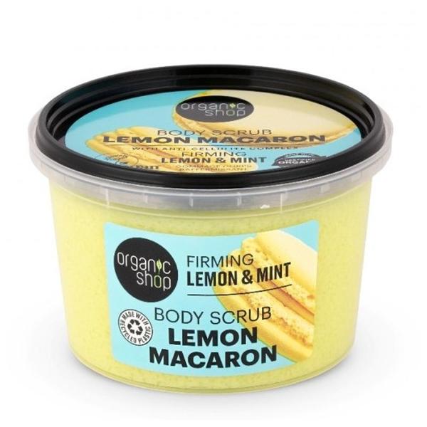 Scrub de Corp Delicios cu Lamaie si Menta - Organic Shop Body Scrub Lemon Macaron Firming Lemon & Mint, 250 ml