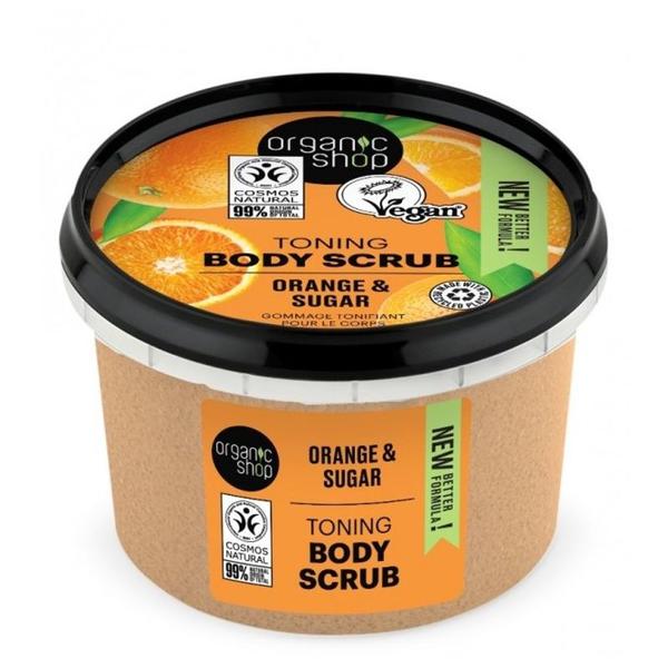 Scrub de Corp Delicios cu Zahar si Portocala - Organic Shop Toning Body Scrub Orange & Sugar, 250 ml